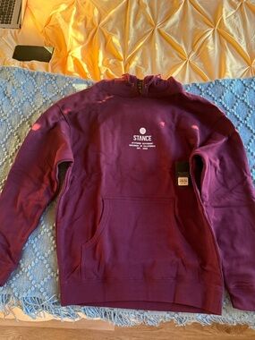 Stance Maroon Hoodie with White Chest Logo